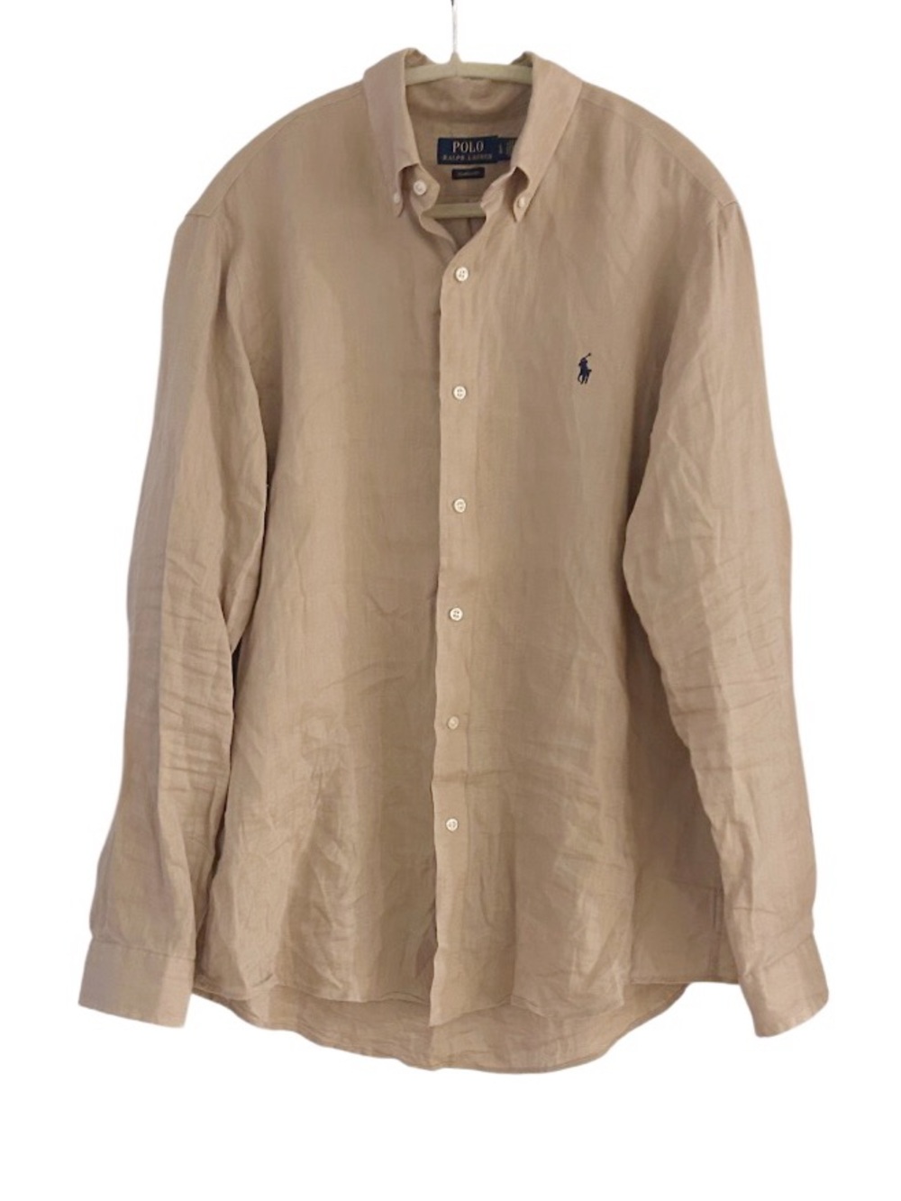 Polo Ralph Lauren Blue Label Men’s Classic Fit Linen Shirt Size Large Tan